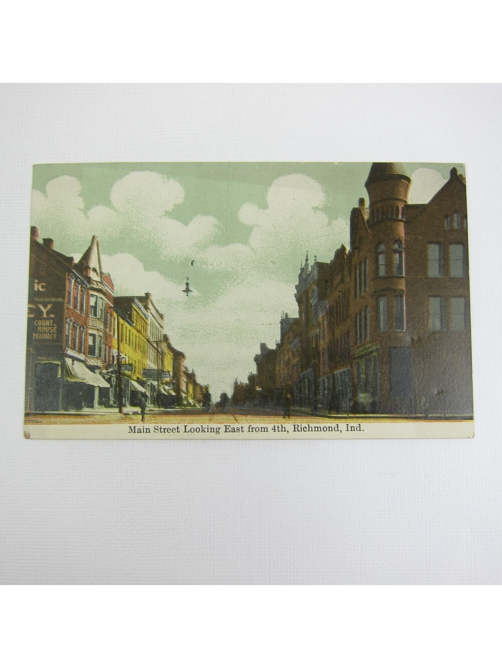 Antique Richmond Indiana Postcard Main Street Looking East From 4th UNPOSTED